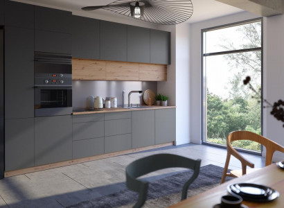 Modern kitchen line kitchen cabinet design furniture custom kitchen unit gray